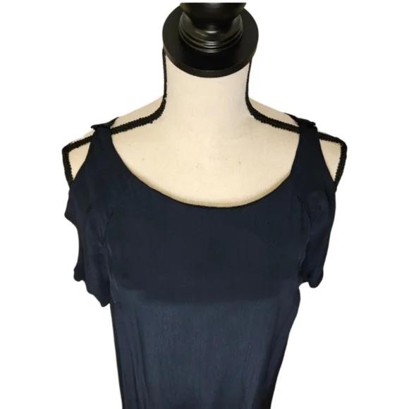 NWT - Maple Navy Cold Shoulder Dress - Picture 5 of 12